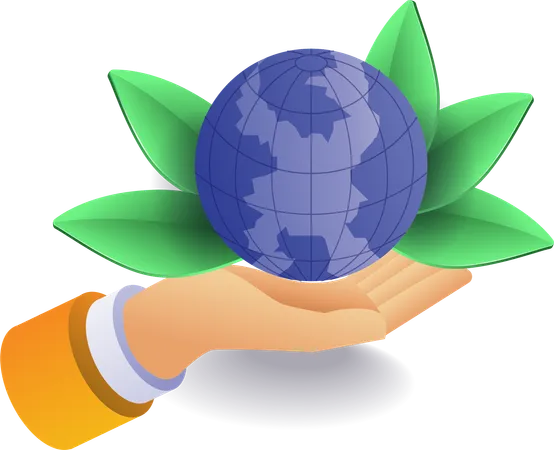 Eco green in hand  Illustration