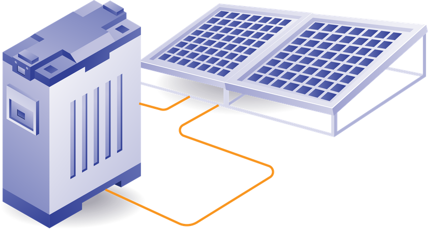 Eco green of solar battery panel home electrical energy  Illustration