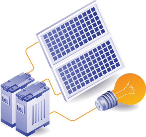 Eco green of solar panel energy  Illustration