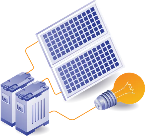 Eco green of solar panel energy  Illustration