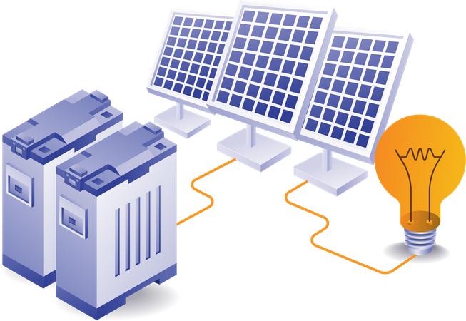 Eco green of solar power flow  Illustration