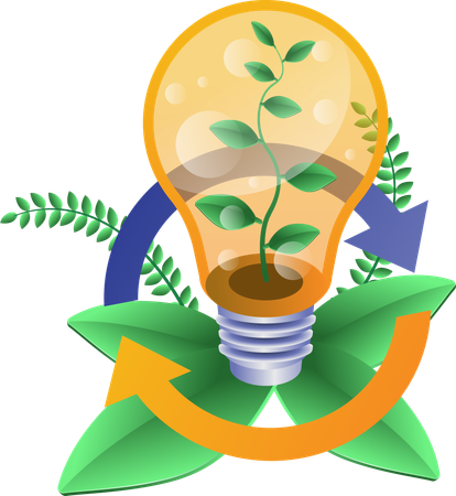Eco green plant inside light bulb  Illustration