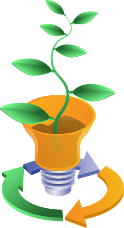 Eco green recycling green plants  Illustration