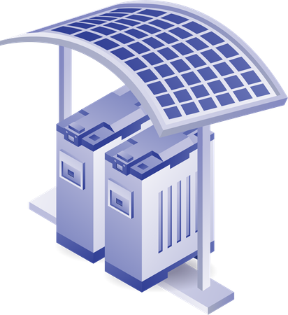 Eco green solar panel storage battery  Illustration