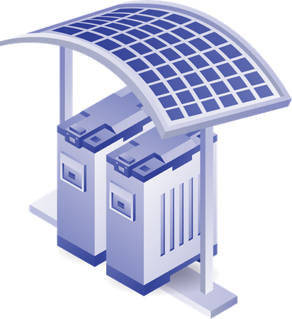 Eco green solar panel storage battery  Illustration