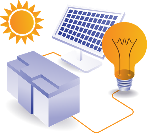Eco green stores solar energy  Illustration