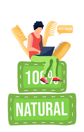 Eco shopping on the internet  Illustration
