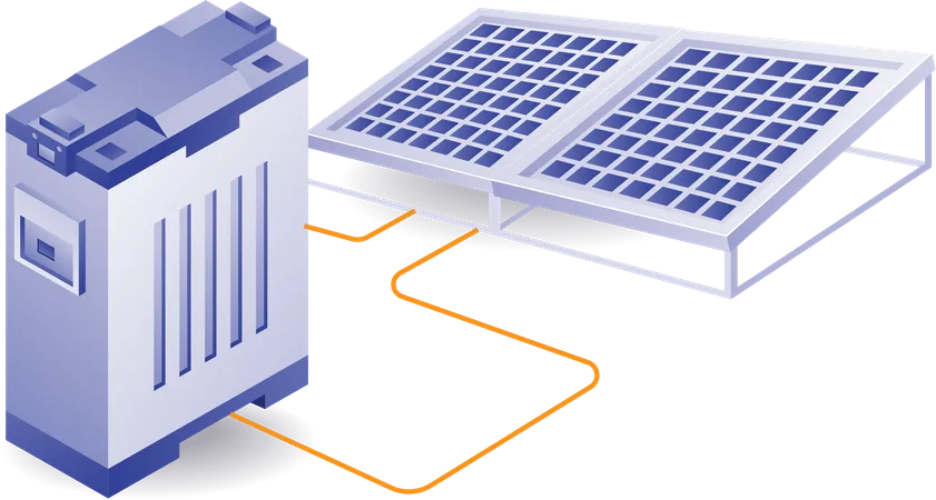 Eco vert de panneau de batterie solaire énergie électrique domestique  Illustration