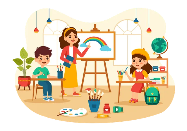 École d'art de peinture  Illustration