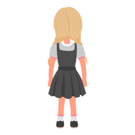 Écolière portant un uniforme scolaire  Illustration