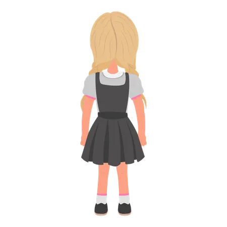 Écolière portant un uniforme scolaire  Illustration