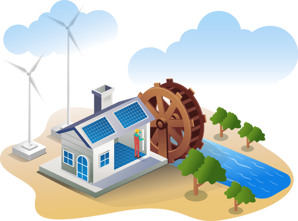Ecología Energía  Ilustración
