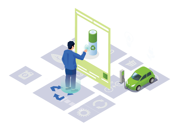 Ecological Battery  Illustration