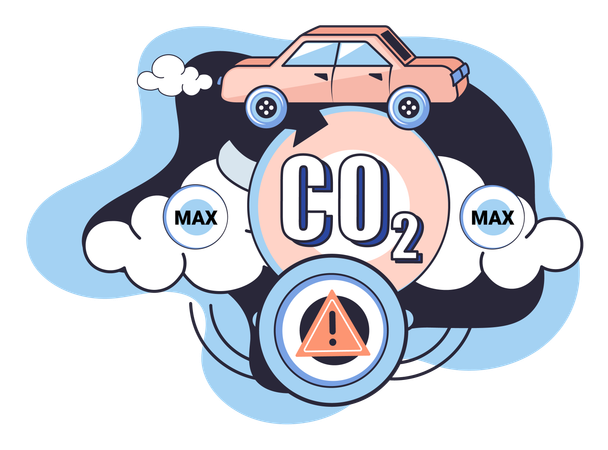 Ecological problems air and atmosphere carbon pollution  Illustration