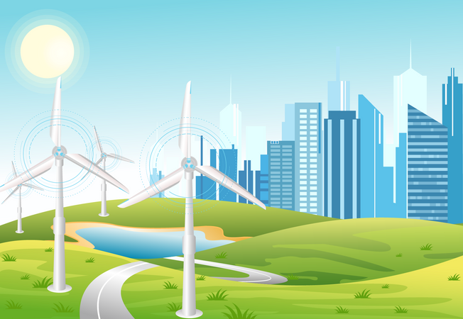 Ecological Sustainable Energy  Illustration