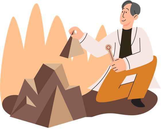 Ecologist scientists conduct research  Illustration