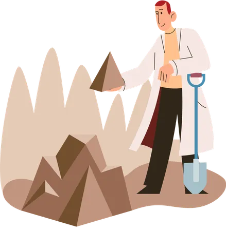 Ecologist scientists conduct research  Illustration
