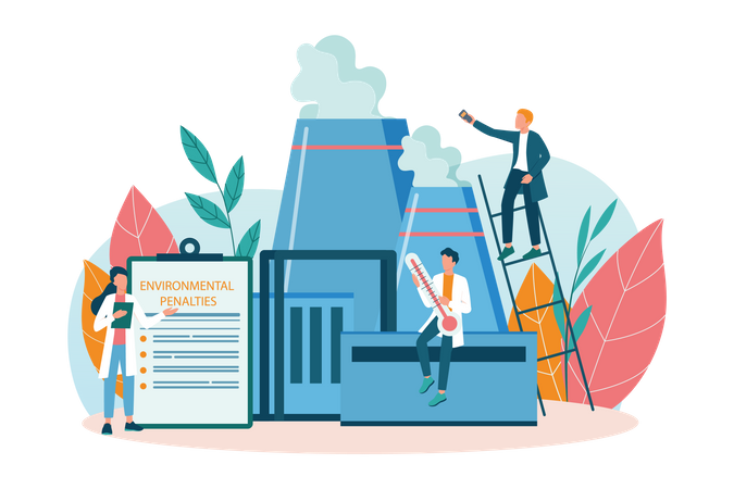 Ecologist taking care of nature  Illustration