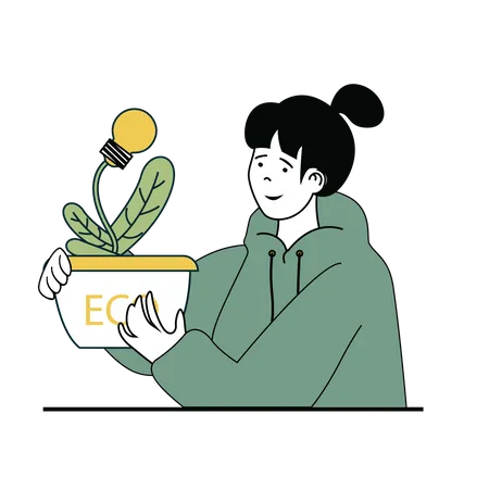Ecology energy plant  Illustration