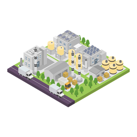 Ecology factory manufacture  Illustration