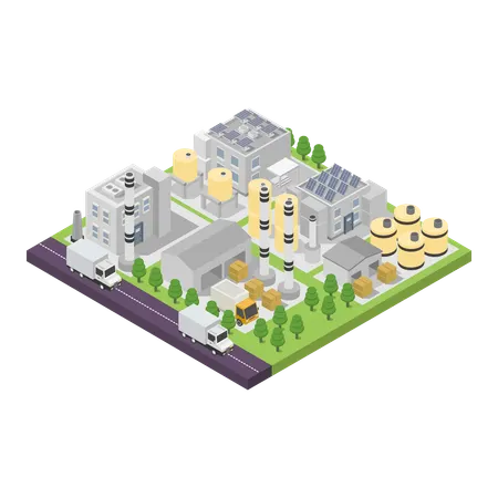 Ecology factory manufacture  Illustration