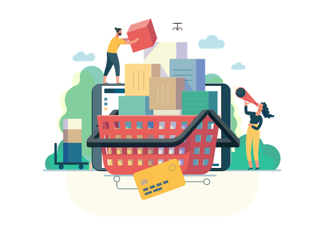 Ecommerce business management  Illustration