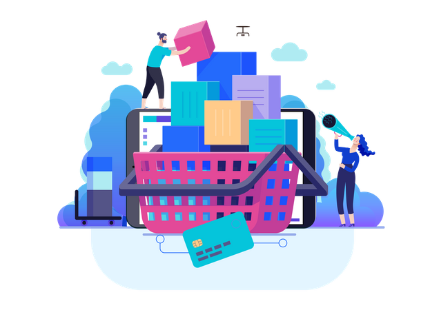 Ecommerce business management  Illustration