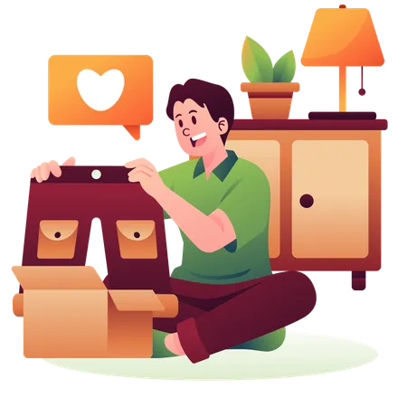 An Illustration Of Ecommerce Product Unboxing Illustration
