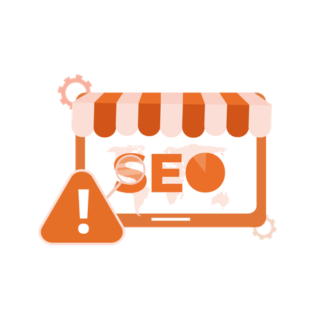 Ecommerce seo warning  Illustration