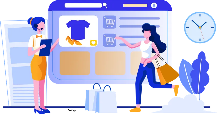 Ecommerce shopping website Illustration