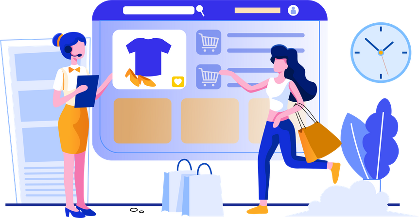 Ecommerce shopping website  Illustration