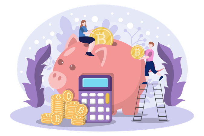 Economia de criptomoeda  Ilustração