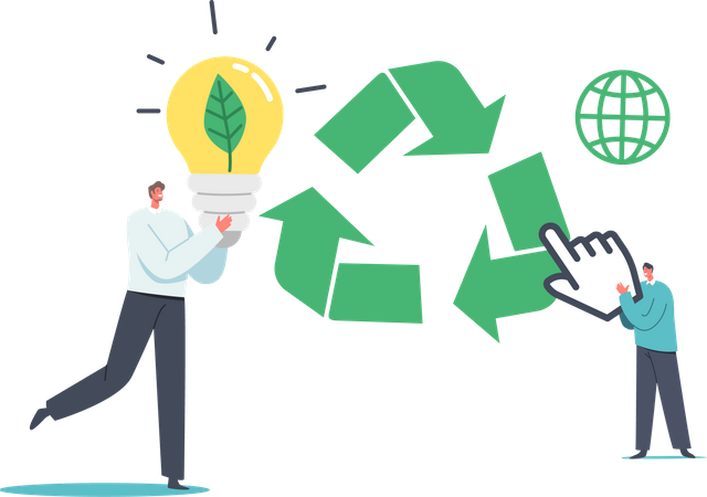 Economia e reciclagem de energia  Ilustração