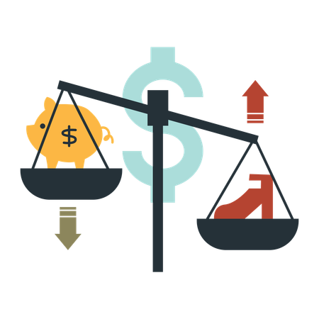 Economia global incerta devido à inflação  Ilustração