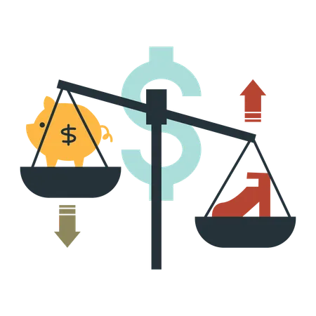 Economia global incerta devido à inflação  Ilustração