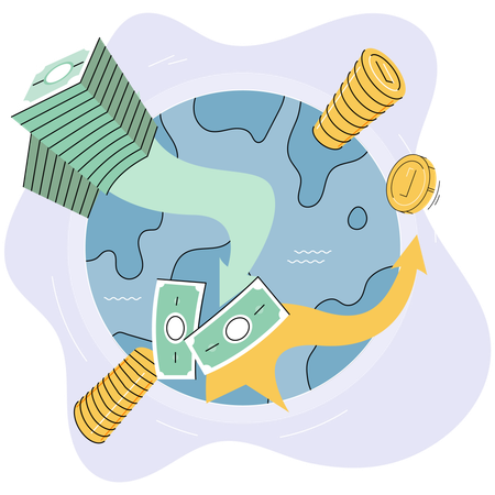 Sistema financeiro da economia global  Ilustração