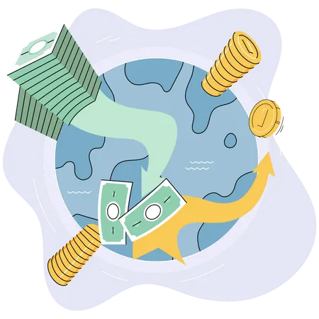 Sistema financeiro da economia global  Ilustração