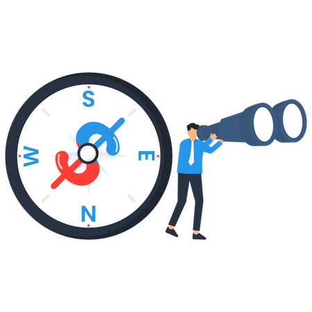 Economic direction or investment trend, financial indicator, inflation or interest rate direction  Illustration