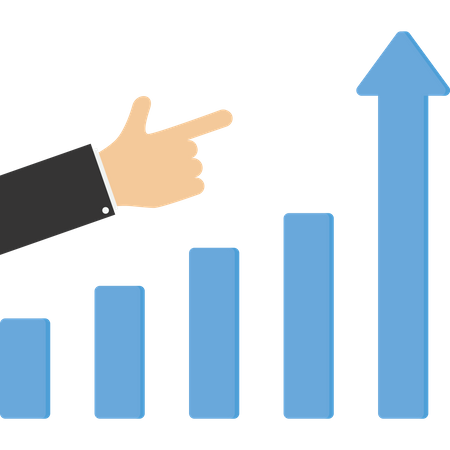 Economic graph arrow up business working  Illustration