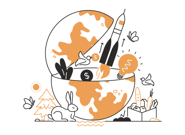 Economic growth idea  Illustration