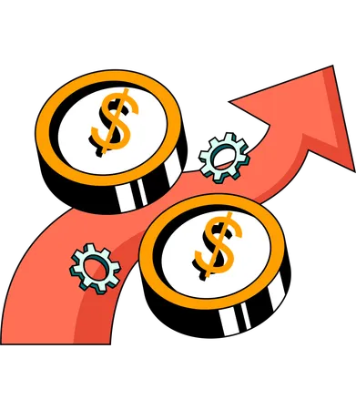 Circular Gears With Dollar Signs Demonstrate The Concept Of Economic Momentum And The Cyclical Nature Of Investments And Returns Illustration