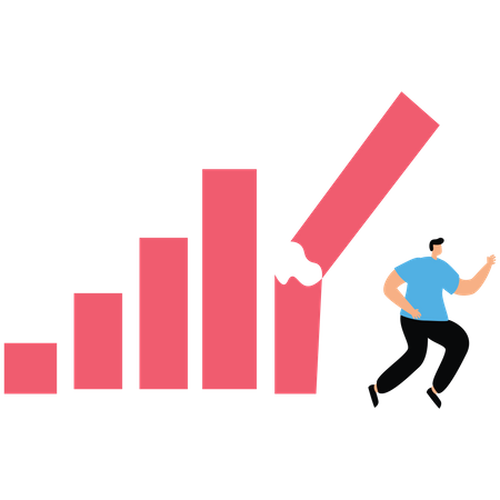 Economic recession from high inflation  Illustration