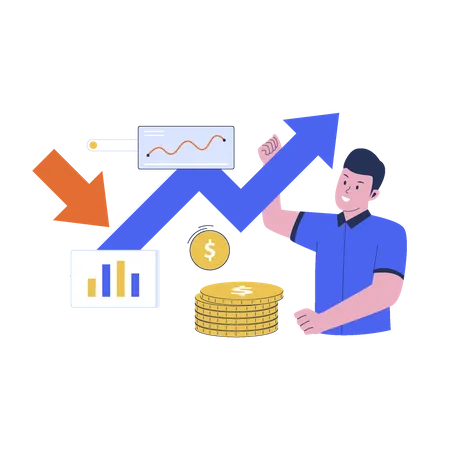 Vector Of Economic Recovery Illustration Financial Recovery Flat Design Illustration Illustration