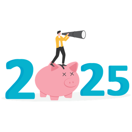 Économies d'argent en 2025  Illustration