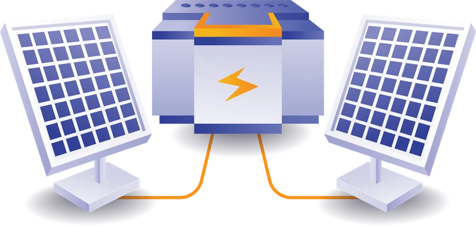 Économisez l'énergie solaire dans les générateurs  Illustration