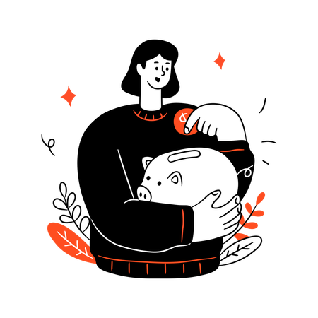 Economizando dinheiro  Ilustração