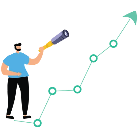 Economy forecast as future financial situation prediction  Illustration