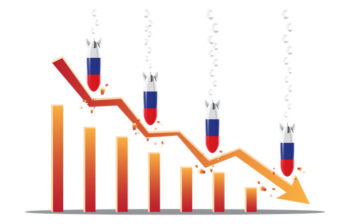 Economy loss doing war  Illustration