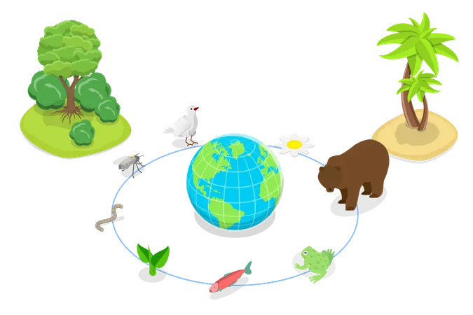 Ecosystem, Biodiversity and Species Variety  Illustration