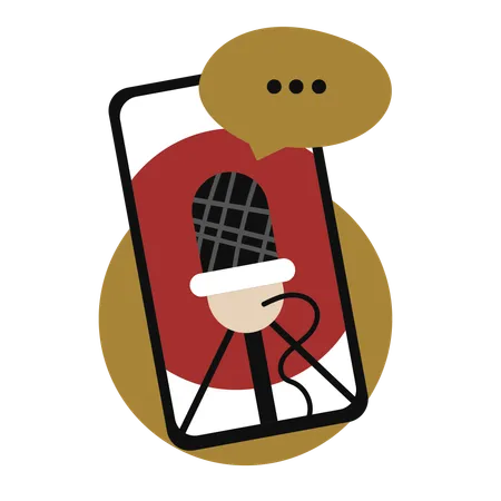 Écouter un podcast sur une application mobile  Illustration